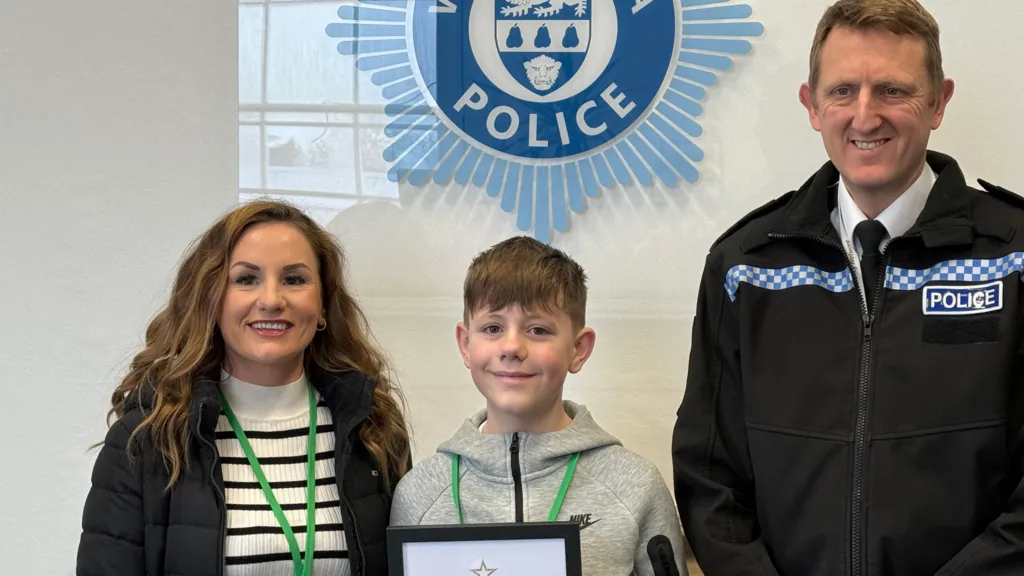 Zac Howells awarded a Chief Constable's Commendation for his bravery